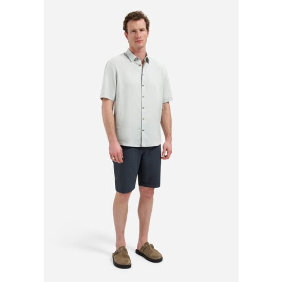 No Excess Shirt short sleeve with linen dusty green - Image 3