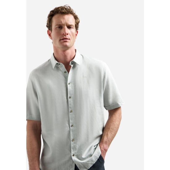 No Excess Shirt short sleeve with linen dusty green - Image 6