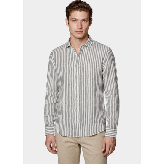 Blue Coast Overhemd heren 100% linnen, lichtblauw streep 118r4/0009 - Image 2