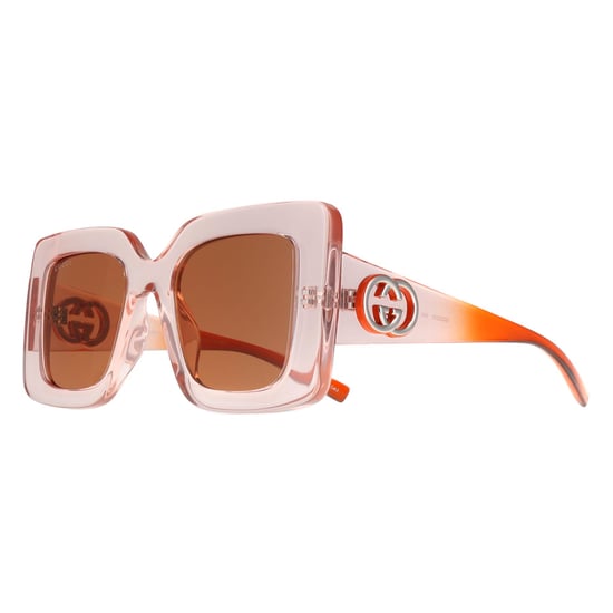 Gucci Square Womens Transparent Pink Brown GG2025S - Image 2