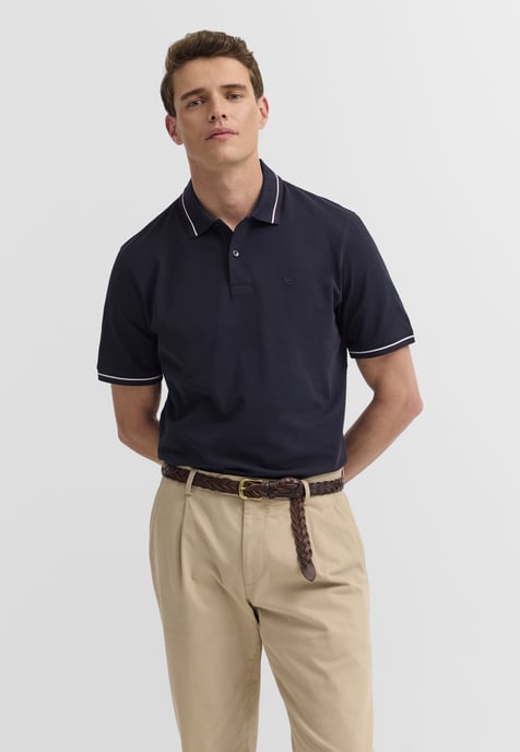 Bugatti Herren Poloshirt van katoenpiqué met korte mouwen en polokraag - Image 1