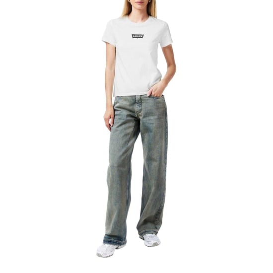 Levis Dames/Dames Grafisch Print T-shirt (Wit) - Image 4