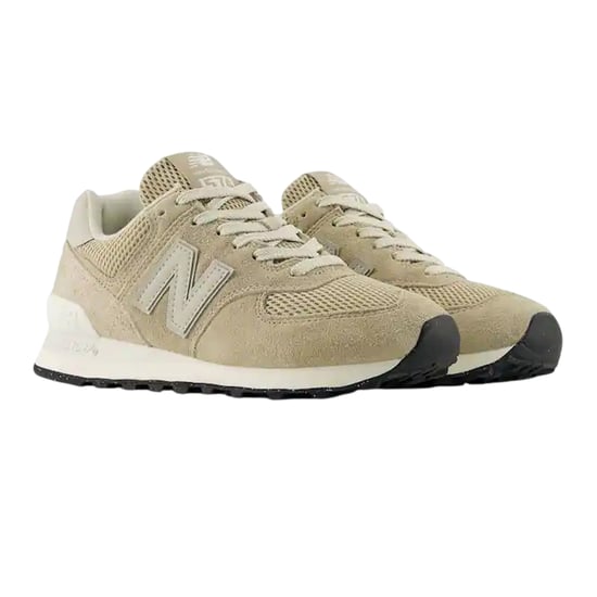 New Balance 574 suède sneakers met sleehak voor dames (Beige/Wit) - Image 6