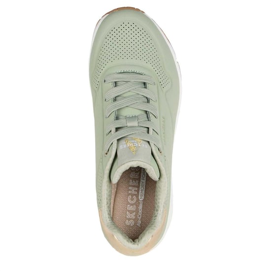 Skechers Uno Stand On Air-sneakers met sleehak voor dames (Salie/Metallic goud) - Image 4