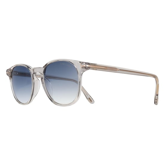 Tom Ford Round Mens Shiny Crystal Clear Blue Gradient Holt-02 FT1302 - Image 2