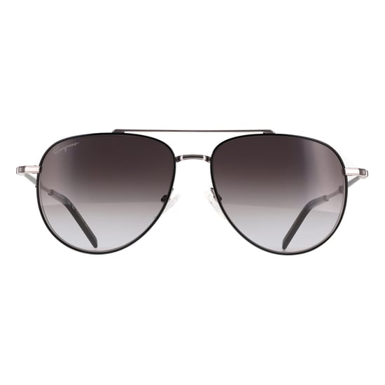 Salvatore Ferragamo Aviator Mens Black Light Ruthenium Grey Gradient SF226S - Image 1