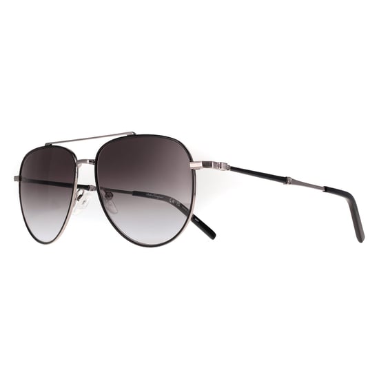 Salvatore Ferragamo Aviator Mens Black Light Ruthenium Grey Gradient SF226S - Image 2