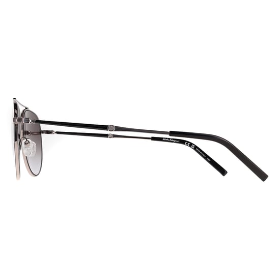 Salvatore Ferragamo Aviator Mens Black Light Ruthenium Grey Gradient SF226S - Image 3