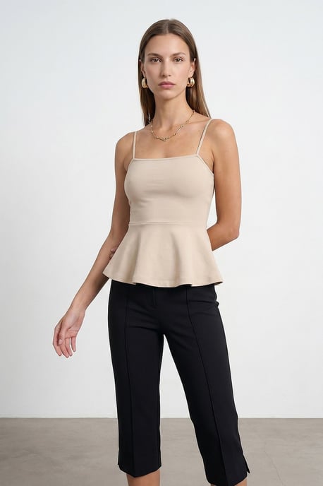 Fitted Square-neck Frilly Cami Top - Image 1