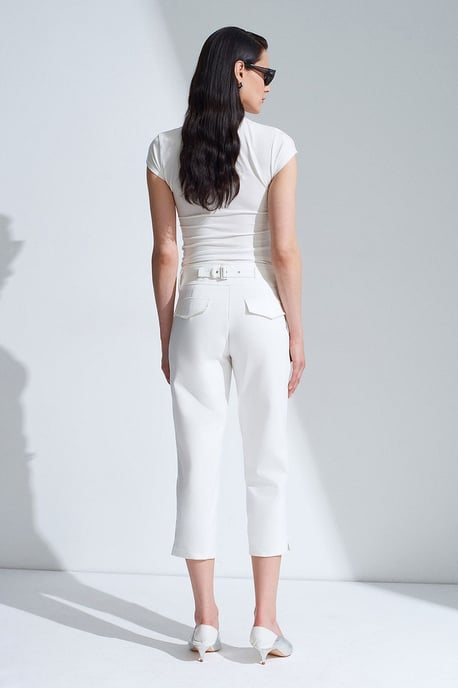 Women's High-waist Wide-leg Capri Trousers - Image 2