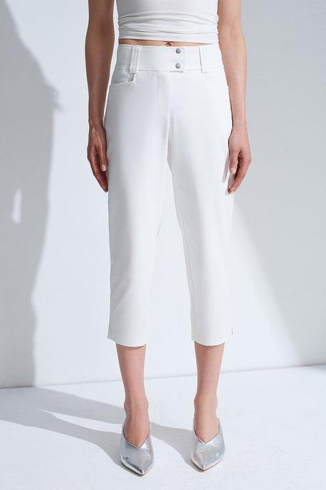 Women's High-waist Wide-leg Capri Trousers - Image 3