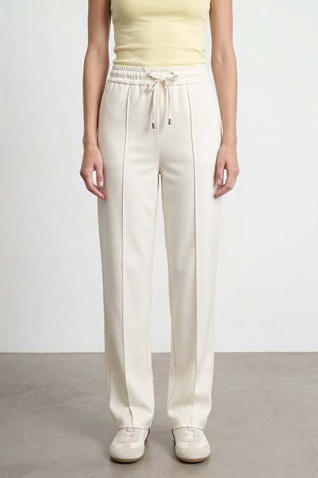 Rechtersnij crepe broek met aantrekkoord in de taille - Image 3