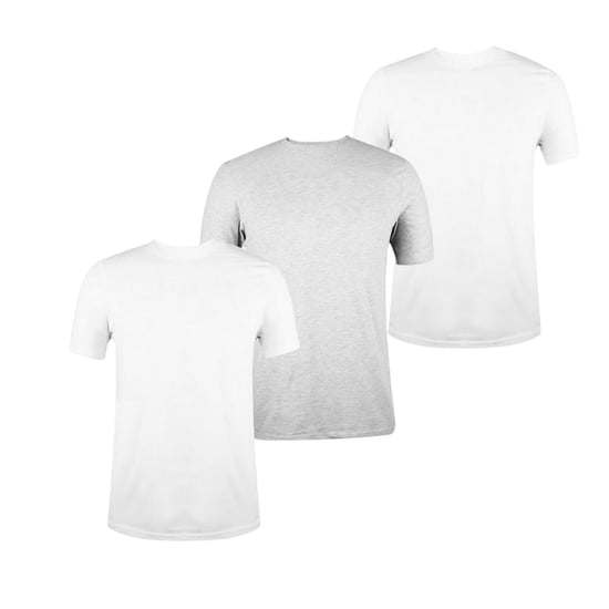 Donnay Effen T-shirt met ronde hals voor heren (set van 3) (Witte/Grijze Merg) - Image 1