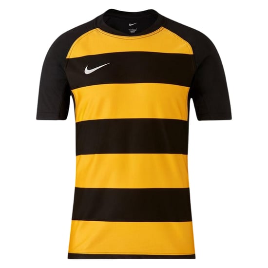 Nike Raglan-rugby-T-shirt för män med kontrastränder och rund hals (Svart/universitetsguld) - Image 1