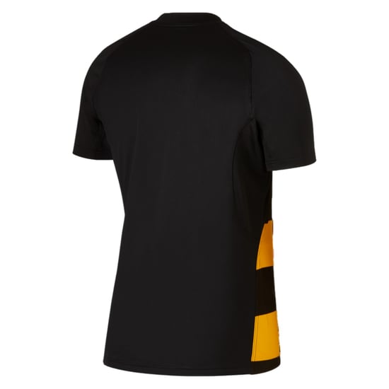 Nike Raglan-rugby-T-shirt för män med kontrastränder och rund hals (Svart/universitetsguld) - Image 2