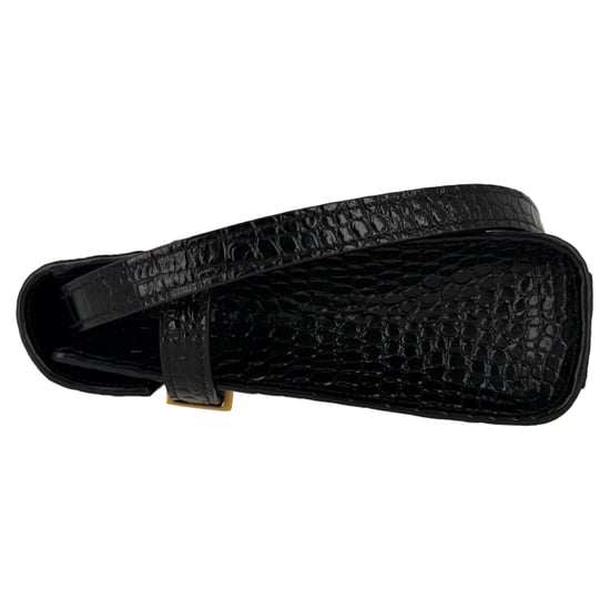 Saint Laurent Croc Embossed Manhattan Shoulder Bag in Black Leather - Image 5