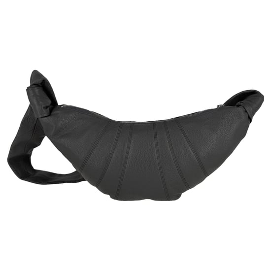 Lemaire Kleine Croissant Grain Tas in Grijs Leer - Image 1