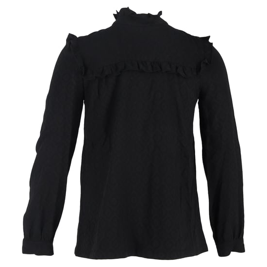A.P.C. Volangkantad långärmad blus i svart bomull - Image 3