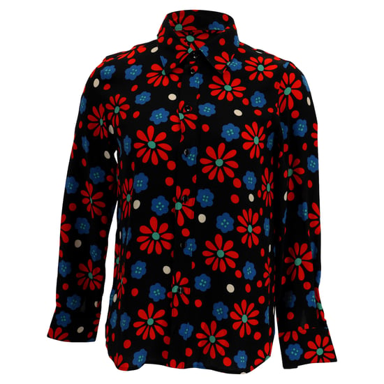 Saint Laurent blommigt tryckt crêpeskjorta i svart viskos - Image 1