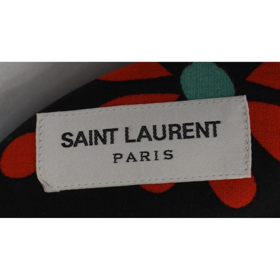 Saint Laurent blommigt tryckt crêpeskjorta i svart viskos - Image 4