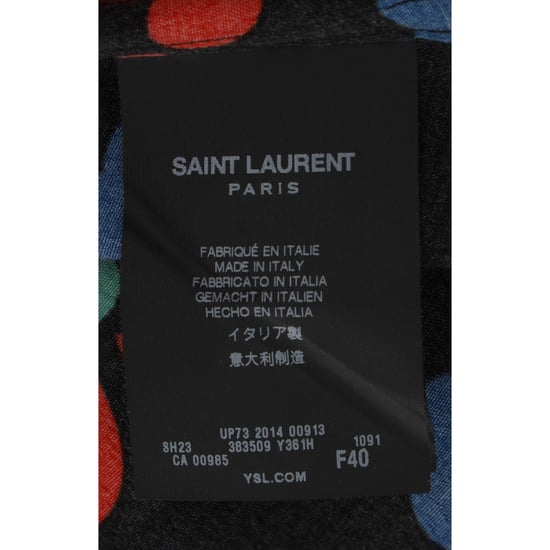 Saint Laurent blommigt tryckt crêpeskjorta i svart viskos - Image 5