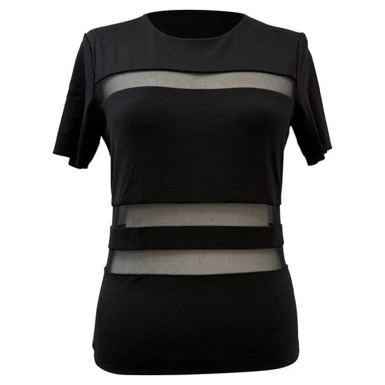T Alexander Wang Mesh Accent T-shirt in zwart rayon - Image 1
