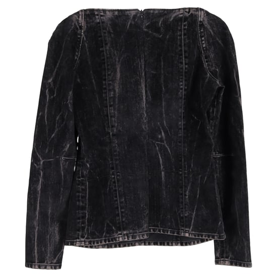 Stella McCartney Flocked Velvet Blouse in Black Denim - Image 2
