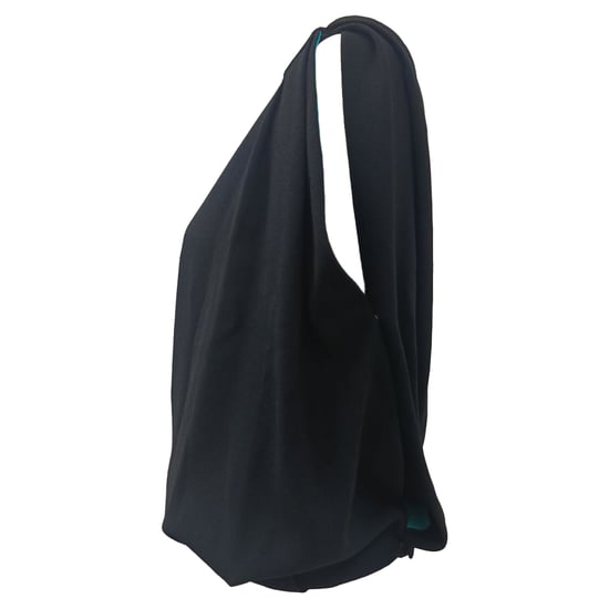 Balenciaga Asymmetrisk Ärmlös Topp i Svart Viskos - Image 3