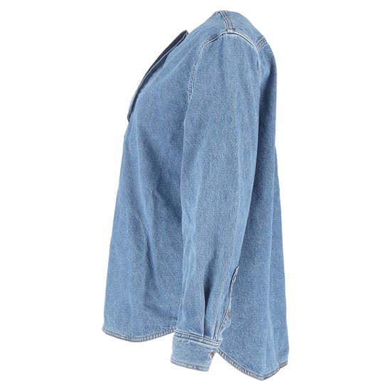Totême kraglös blus i blå denim - Image 2