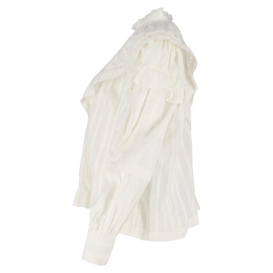 Isabel Marant Reign långärmad blus i vit bomull - Image 2
