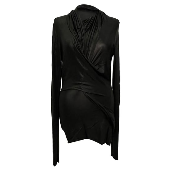 Rick Owens Magnetic Long Sleeve Top in Black Viscose - Image 1