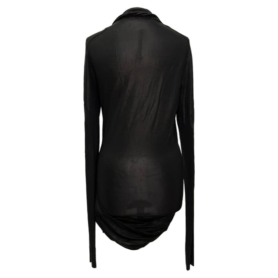 Rick Owens Magnetic Long Sleeve Top in Black Viscose - Image 3