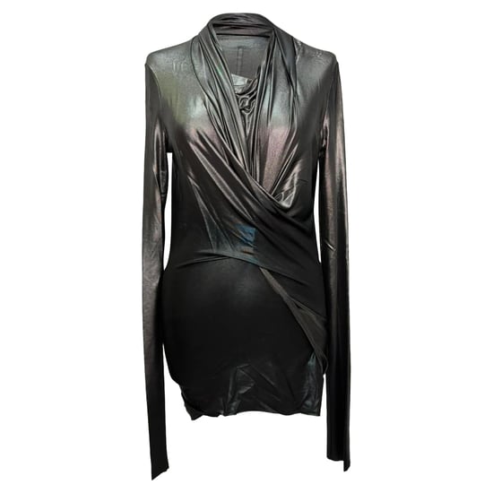 Rick Owens Magnetic Long Sleeve Top in Black Viscose - Image 1