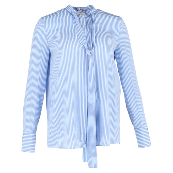 Valentino Garavani Stripe Tie-Knot Shirt in Blue Silk Crepe De Chine - Image 1