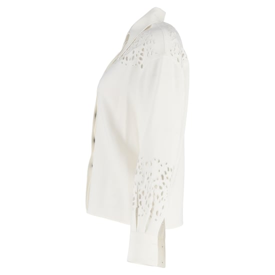 Proenza Schouler Broderie Anglaise Crepe Skjorta i Vit Triacetat - Image 2