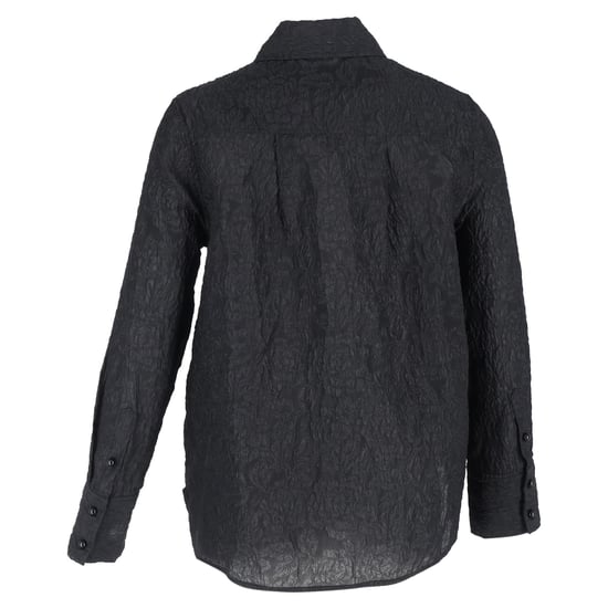 Ganni Jacquard-skjorta med bred knappslå i svart polyester - Image 3