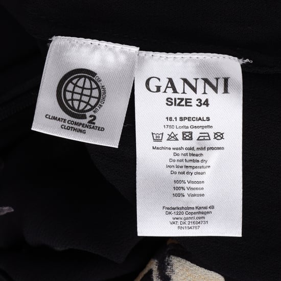 Ganni Lorita Mönstrad Blus i Svart Viskos - Image 5