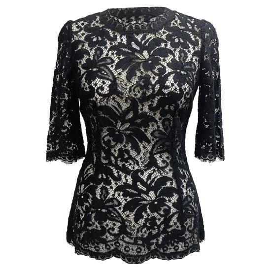 Dolce & Gabbana spetsblus i svart bomull - Image 1