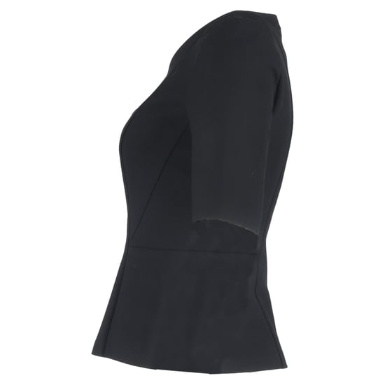 Boss by Hugo Boss – Kortärmad peplumtopp i svart ull - Image 2