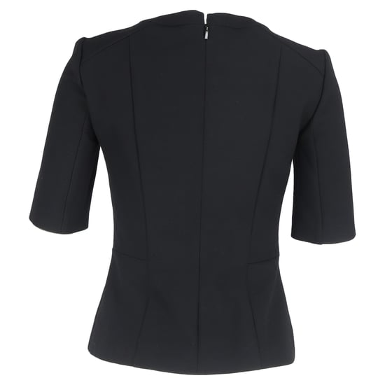 Boss by Hugo Boss – Kortärmad peplumtopp i svart ull - Image 3