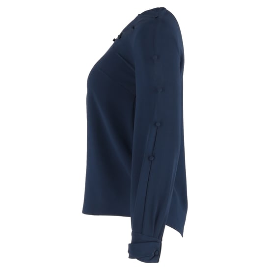 Oscar de la Renta Bateau-halslijnblouse in marineblauwe zijde - Image 2