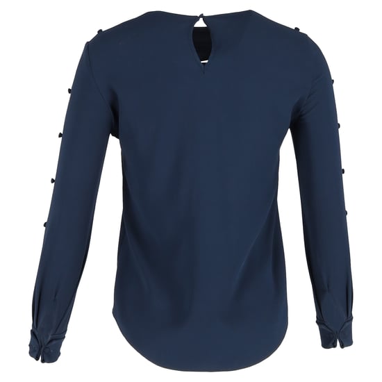 Oscar de la Renta Bateau-halslijnblouse in marineblauwe zijde - Image 3
