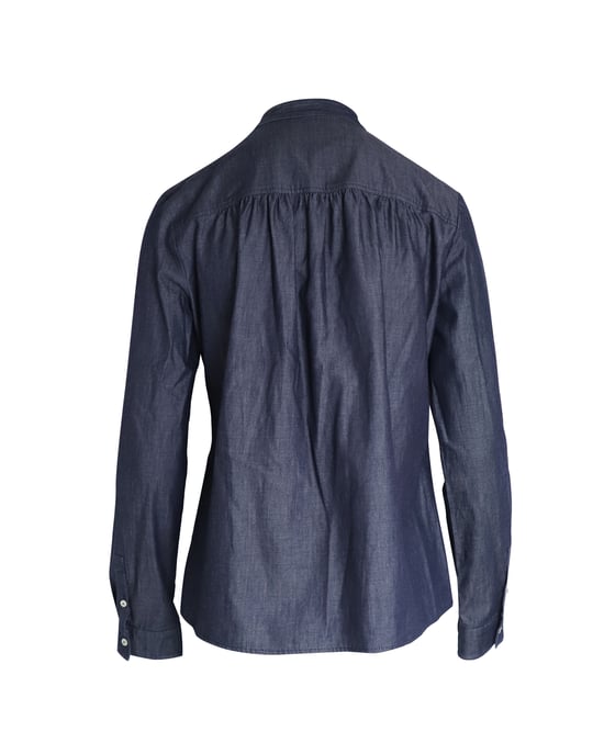 Miu Miu blouse met ruches in blauw katoen - Image 3