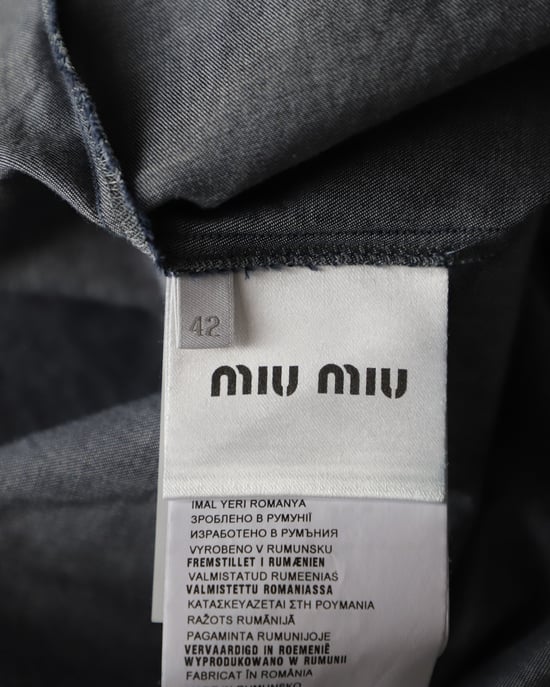 Miu Miu blouse met ruches in blauw katoen - Image 5