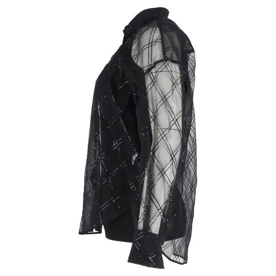 Brunello Cucinelli – Paljettutsmyckad blus i svart siden - Image 2