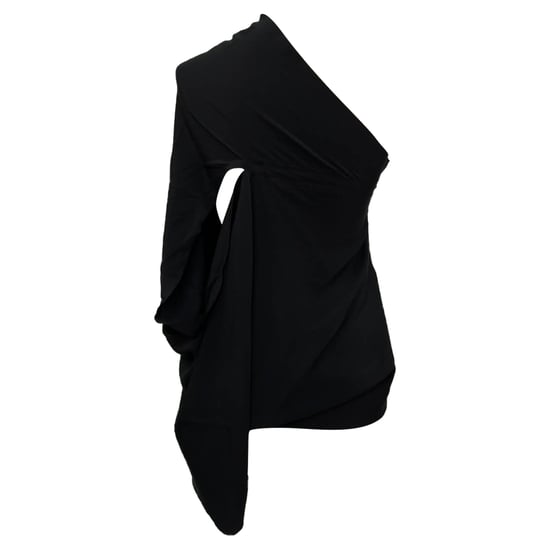 Rick Owens One-Shoulder Blus i svart acetat - Image 3