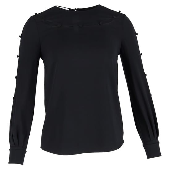 Oscar de la Renta Bateau-halslijnblouse in zwarte zijde - Image 1