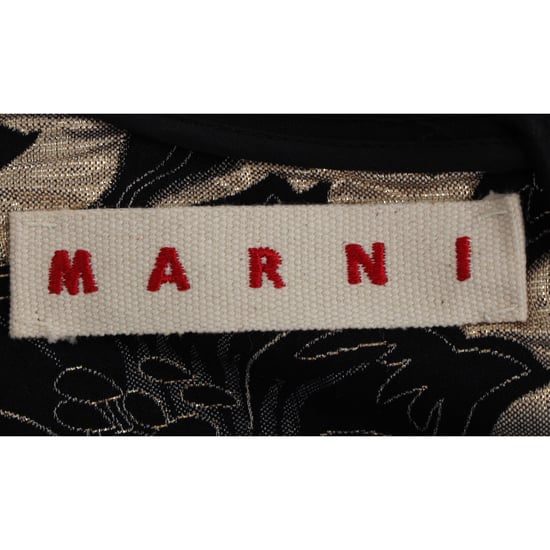 Marni Blouse met korte mouwen van bloemenmotief en lurex jacquard in zwart katoen - Image 4