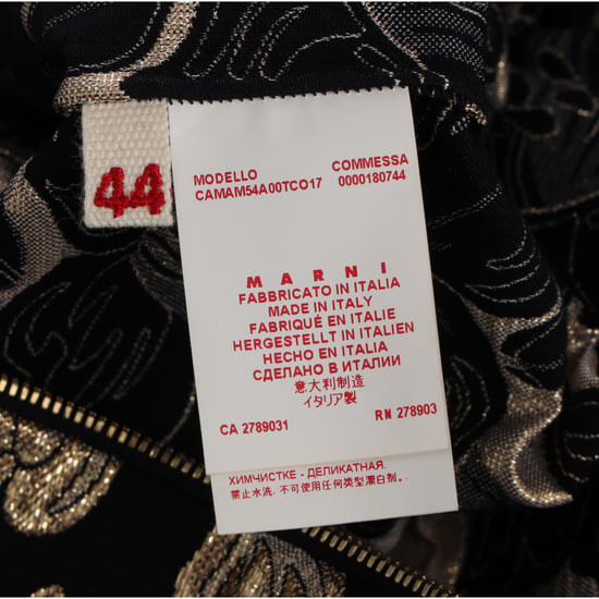 Marni Blouse met korte mouwen van bloemenmotief en lurex jacquard in zwart katoen - Image 5
