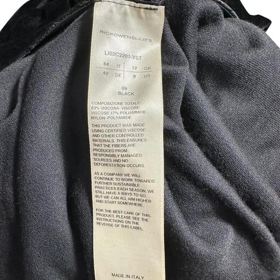 Rick Owens Em oversized top in zwart fluweel - Image 6